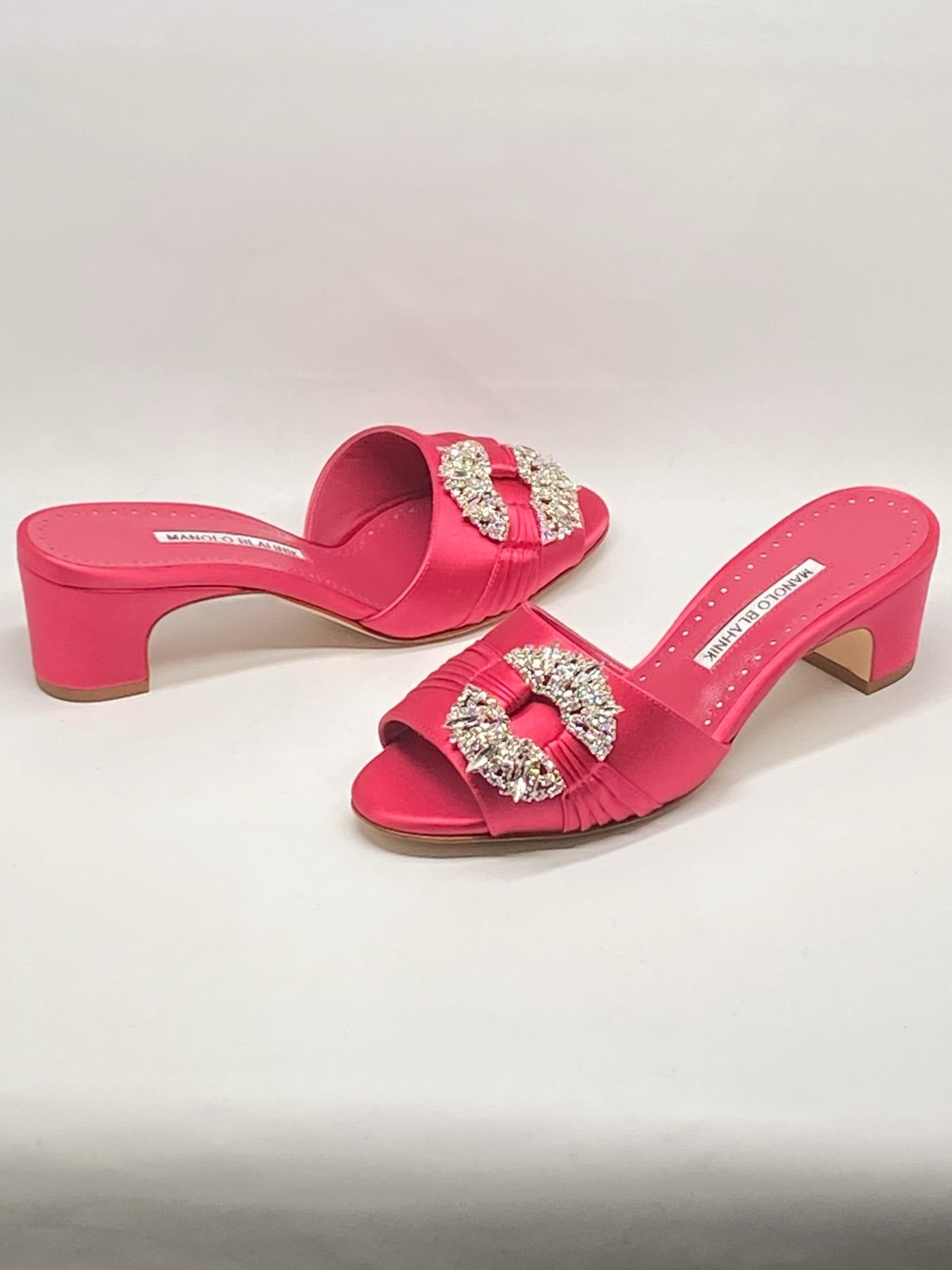 Manolo Blahnik Prinap 50MM Satin Mules