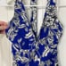 EUC Bardot women’s Petra halter electric blue floral high low sundress dress XS