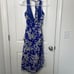 EUC Bardot women’s Petra halter electric blue floral high low sundress dress XS