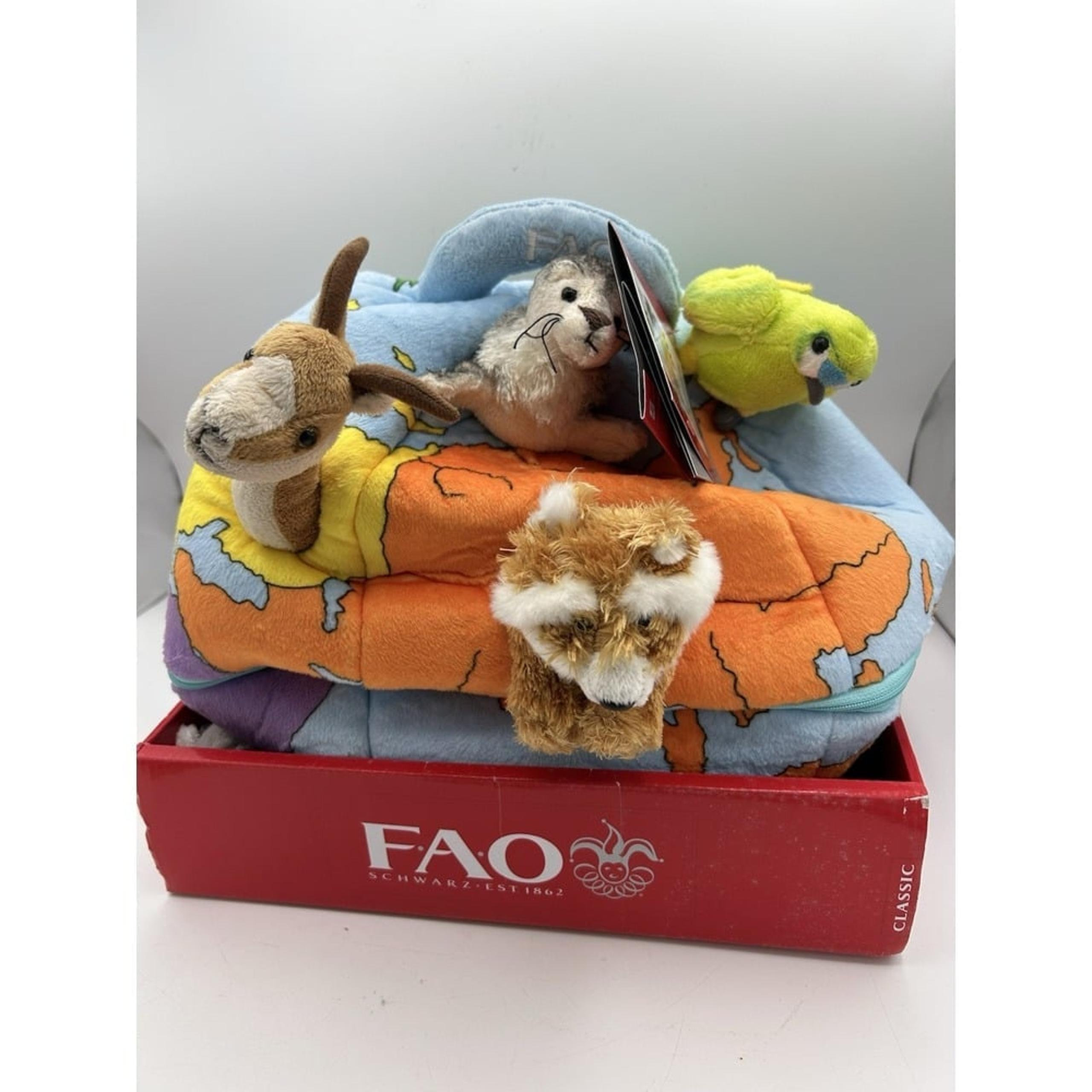 FAO Schwartz Endangered Animals Play set Globe With Animals NWT