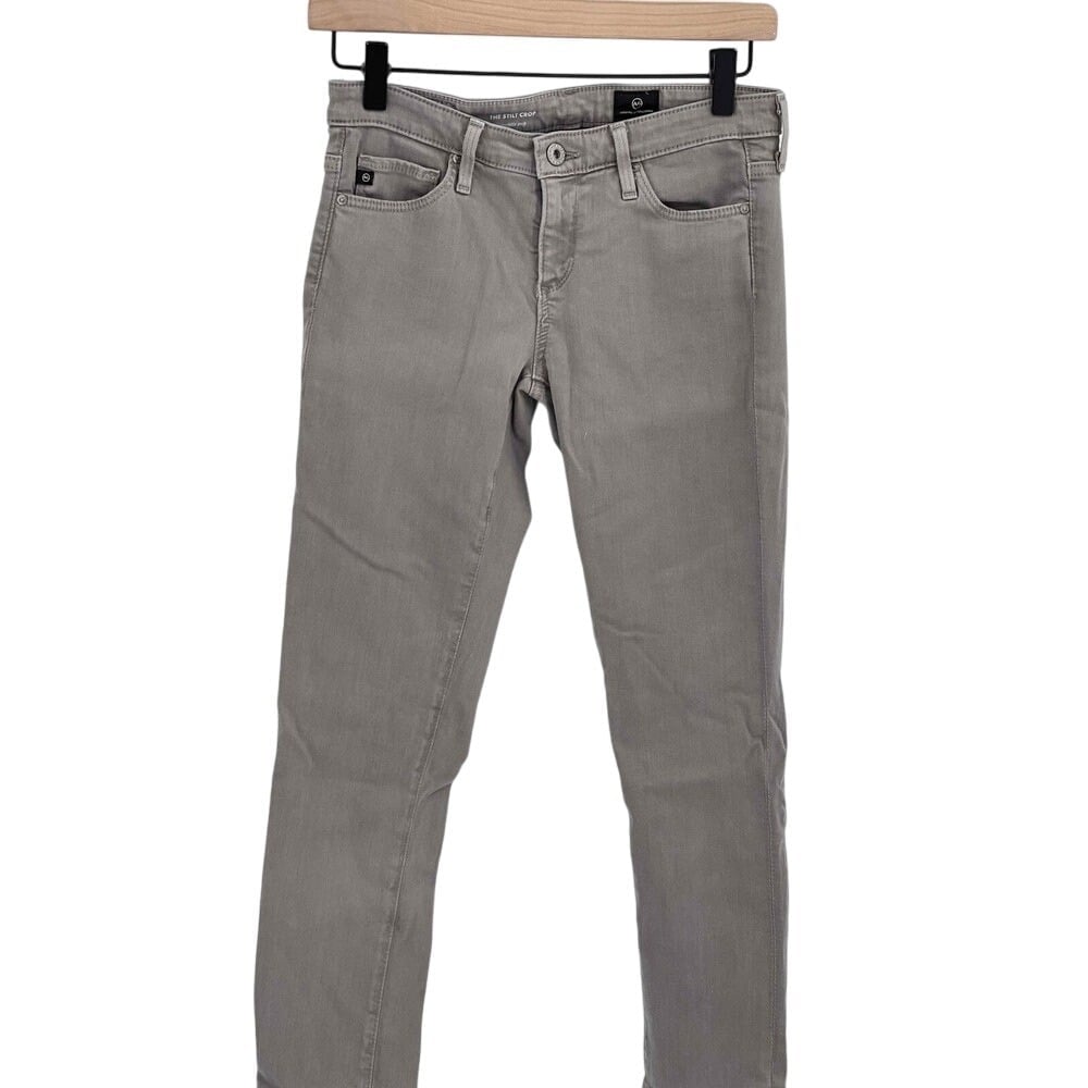 AG Adriano Goldschmied Jeans The Stilt Crop Cigarette Women's Size 25 Gray Beige