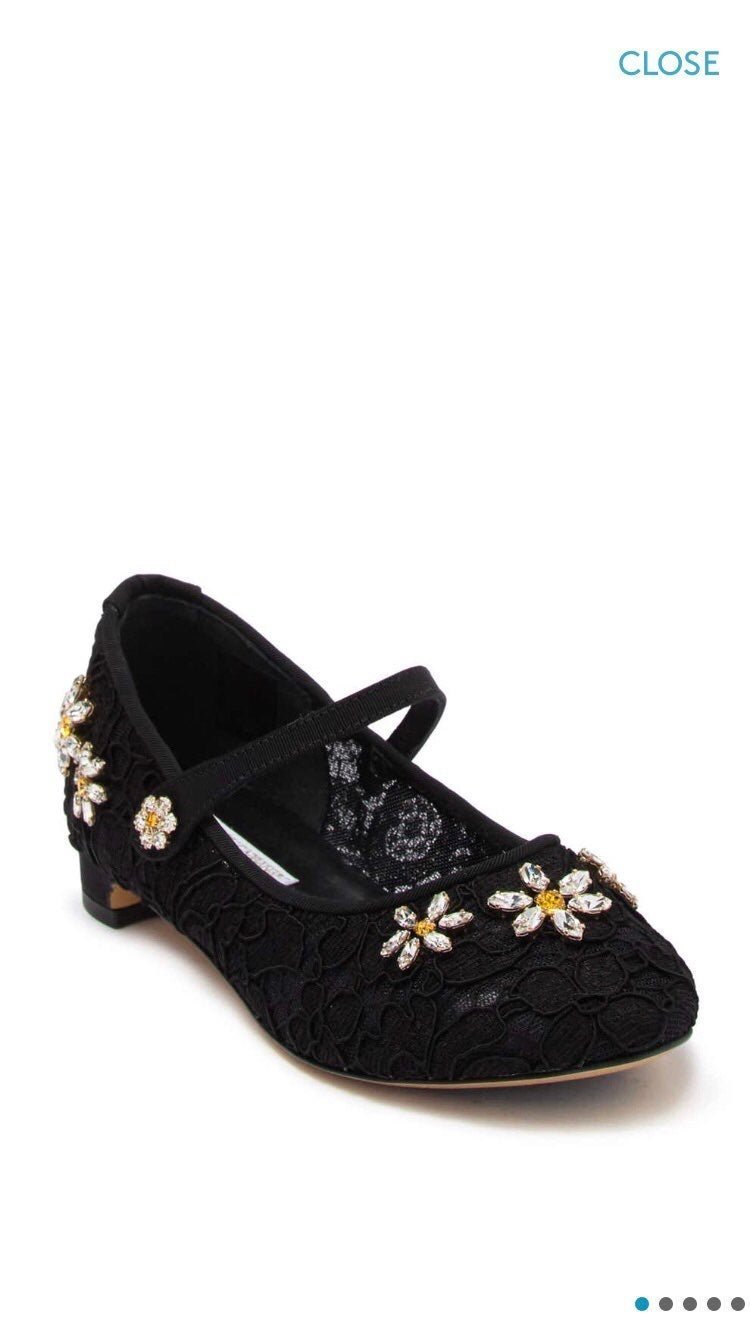 Dolce and Gabbana Embellished Lace Pump