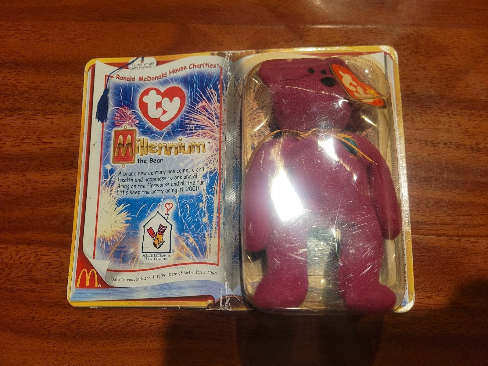 Ty Beanie Baby Millennium (Millenium) Bear VERY RARE New-SEALED mcdonalds