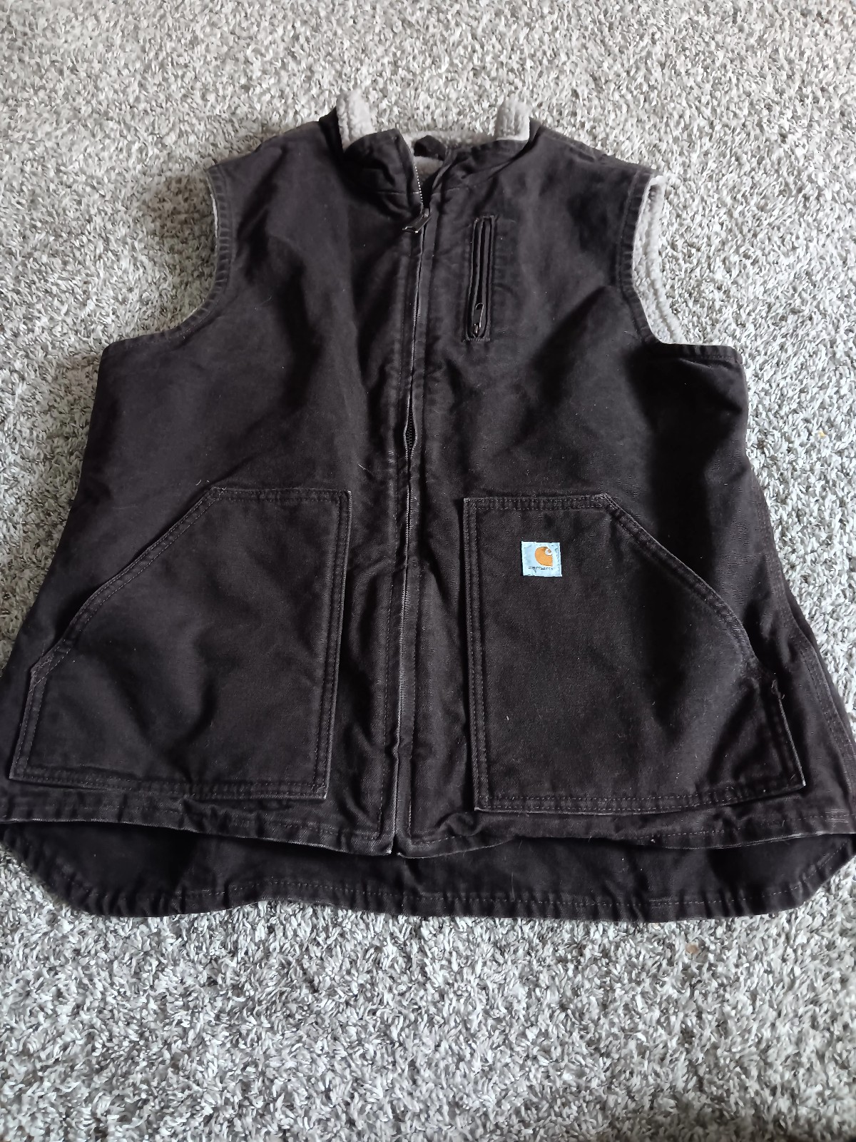 Carhartt womens sherpa lined canvas vest size large
