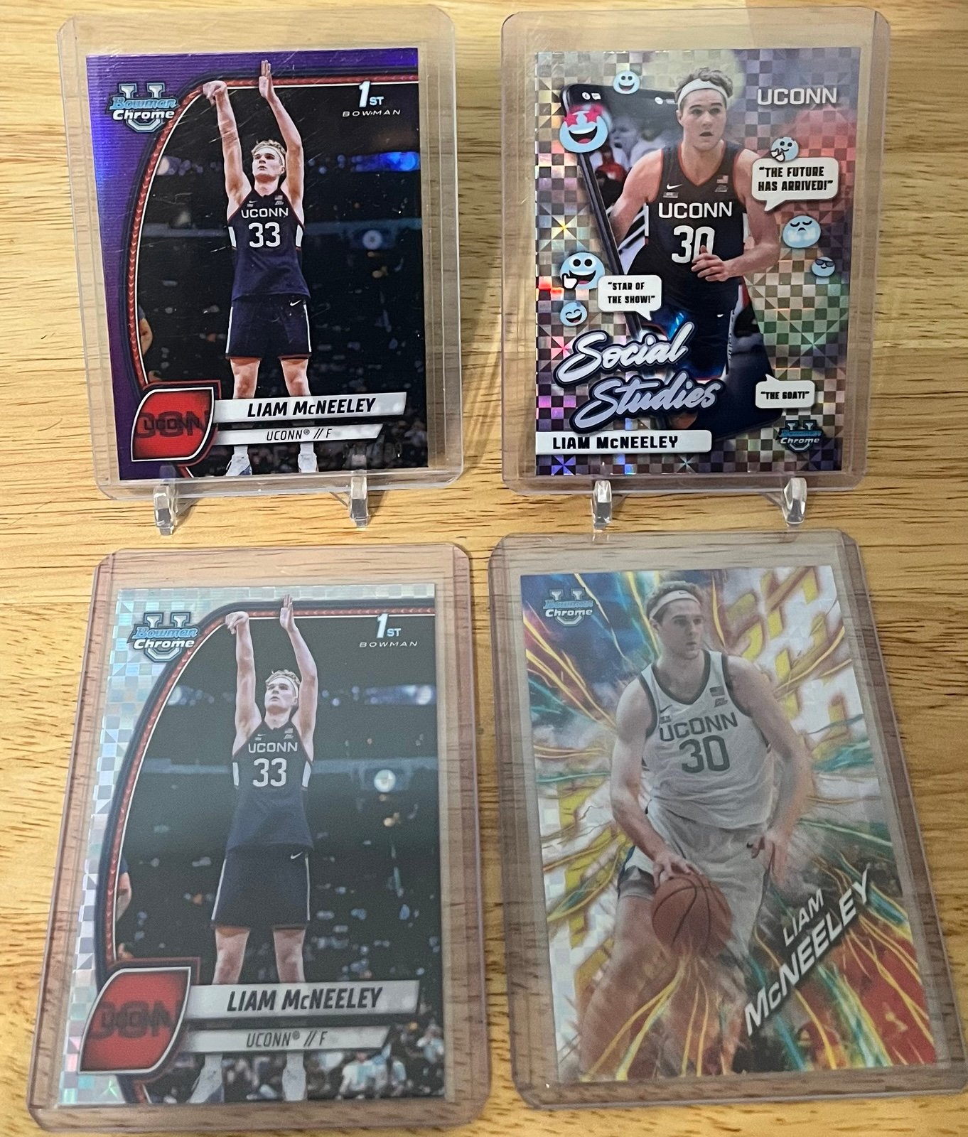 2024-25 Bowman Chrome U Liam McNeeley Purple Refractor 017/399 UCONN
