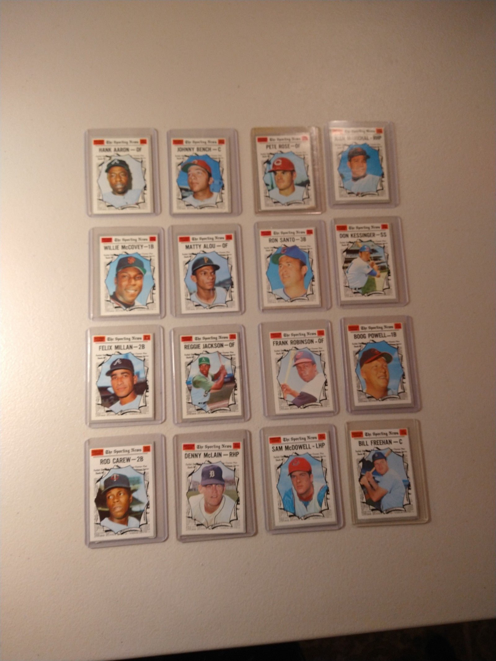 Collection of (16) Topps 1970 Sporting News All Star Baseball Cards