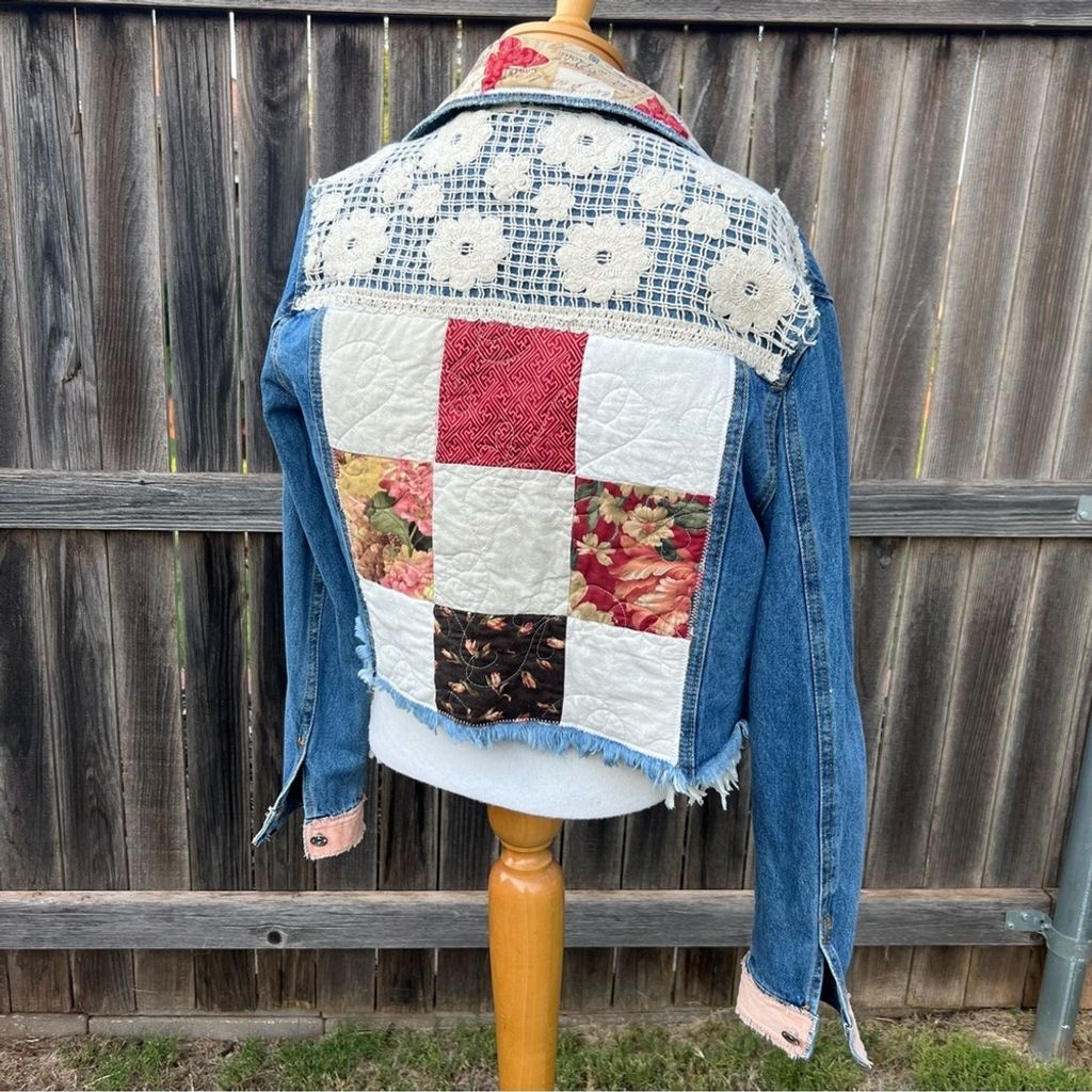 Upcycled Altered Denim Jean Jacket Women’s