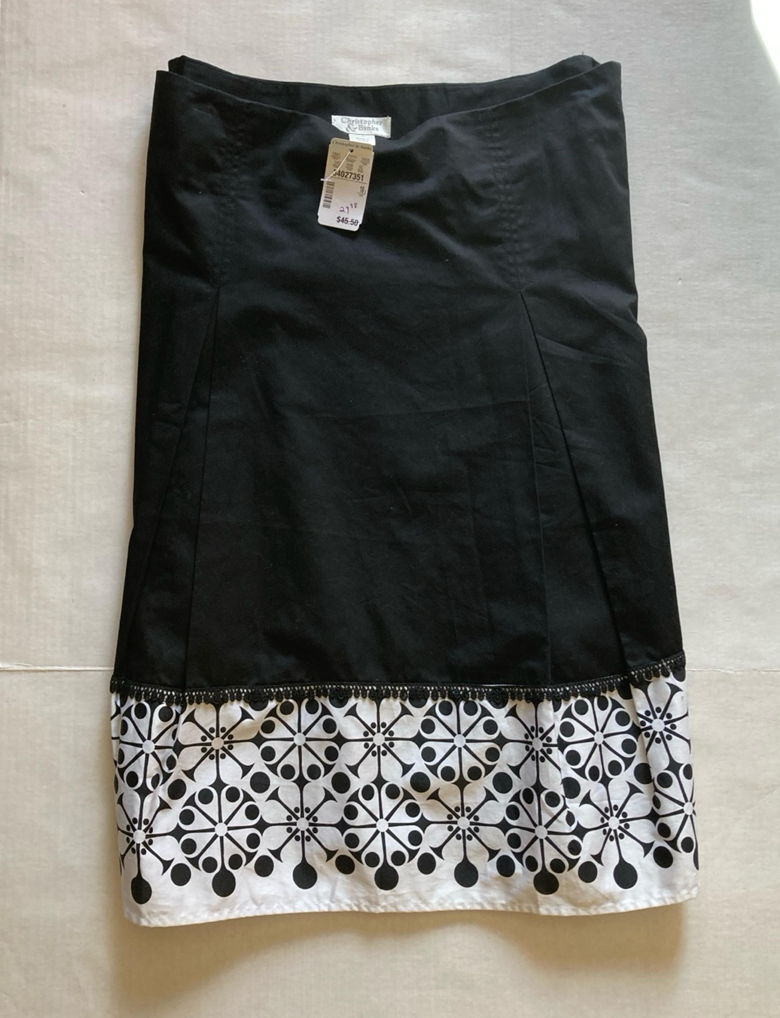 Christopher & Banks black and white skirt NWT