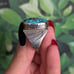 Vintage 1970s Turquoise Sterling Ring Statement Big Native Size 10.5