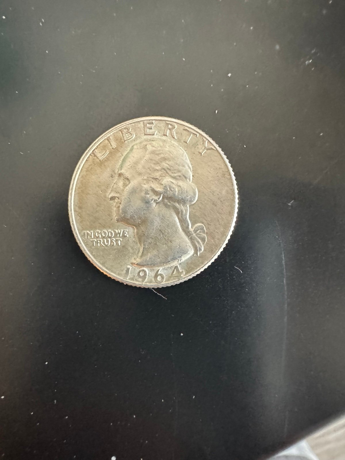 1964 all silver quarter in great condition