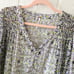 Free People Boho Ditzy Floral Sheer Tiered V Neck Peasant Dress Cottage Small