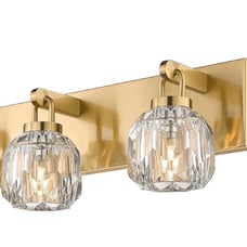 Gold Vanity Lights 2-Light Gold Crystal Bathroom Vanity Lights Over Mirror Moder