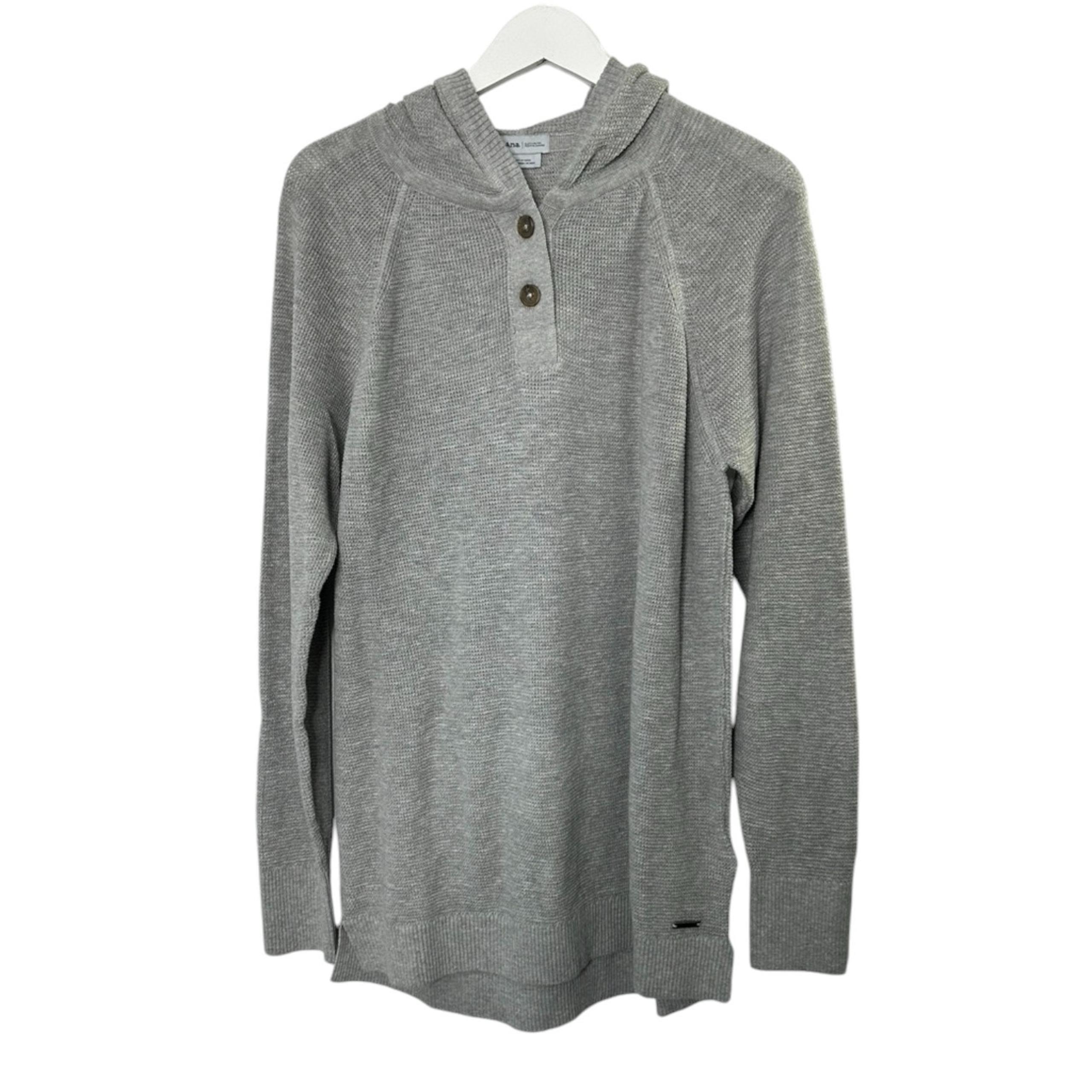 prAna Gray Athletic Milani Long Sleeve Henley Tunic w/ Hood Women's Medium New