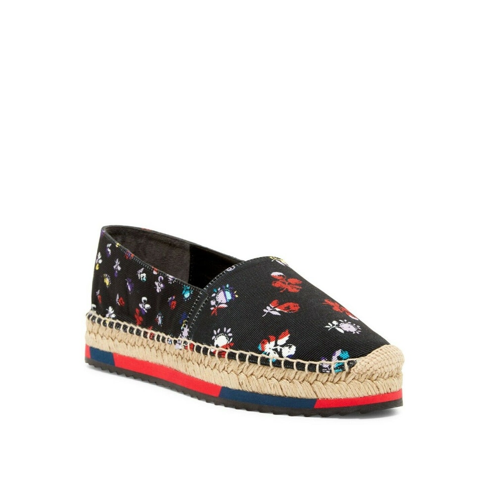 Diane Von Furstenberg Navy Floral Tulum Espadrille Flats // 7
