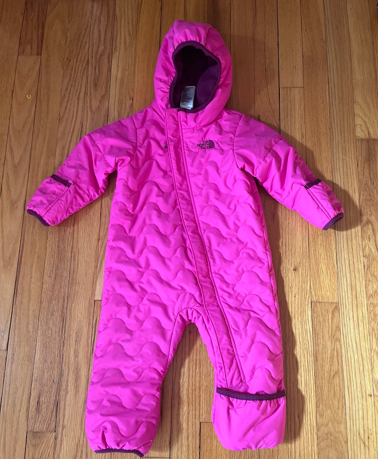 The North Face hot pink snowsuit baby 12-18 months