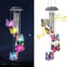 Solar Wind Chimes, Solar Butterfly Wind Chimes, Outdoor Solar Wind Chimes