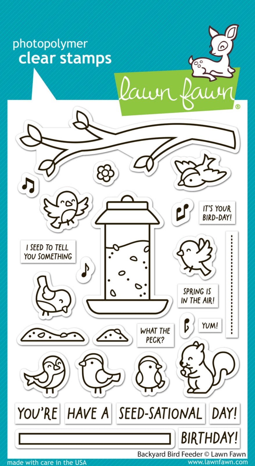 Lawn Fawn Backyard Bird Feeder Stamps, Dies, and Stencils