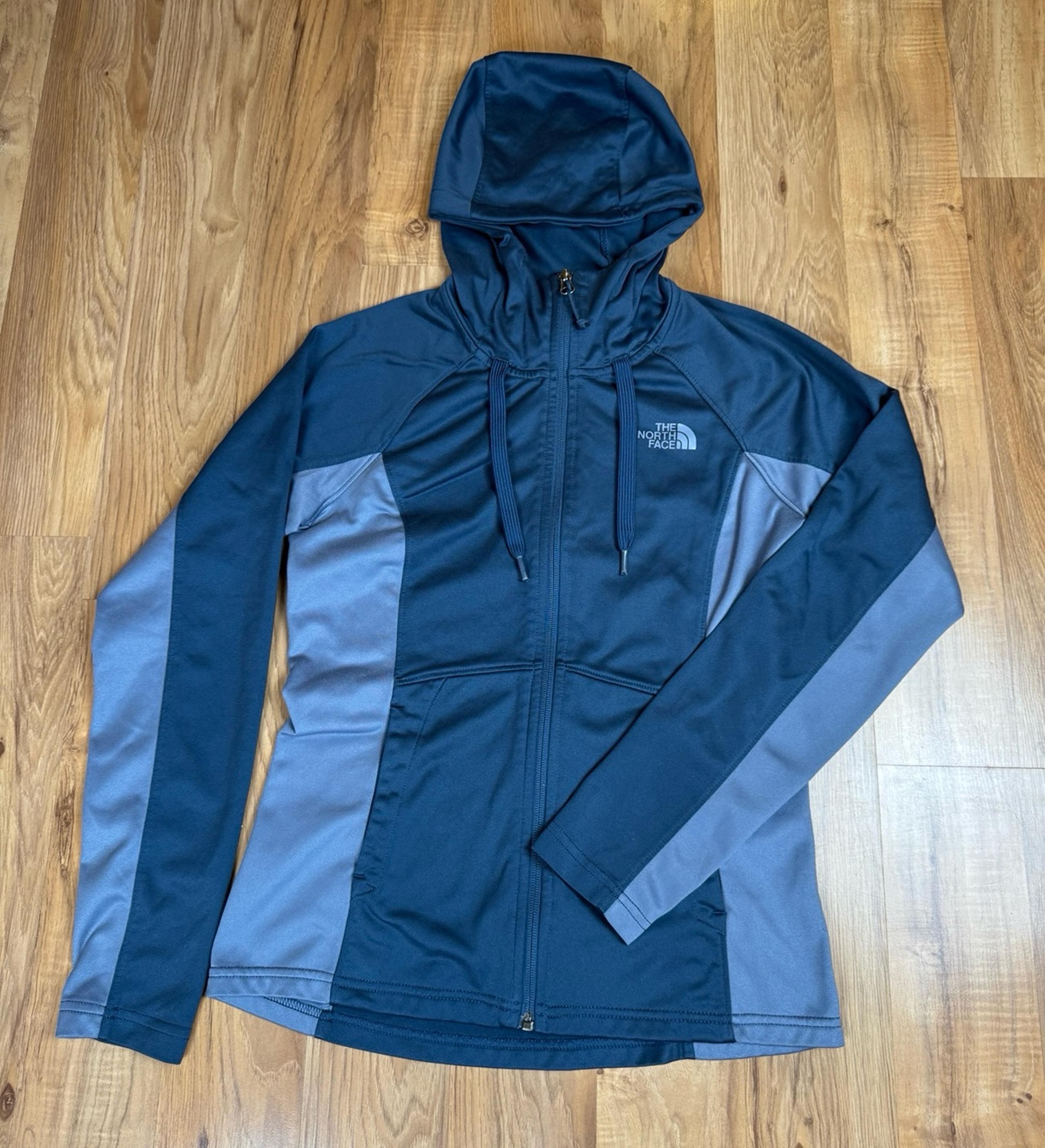 The North Face Light Jacket Women’s XS Blue Two Tone Zip Up Hoodie Logo Athletic
