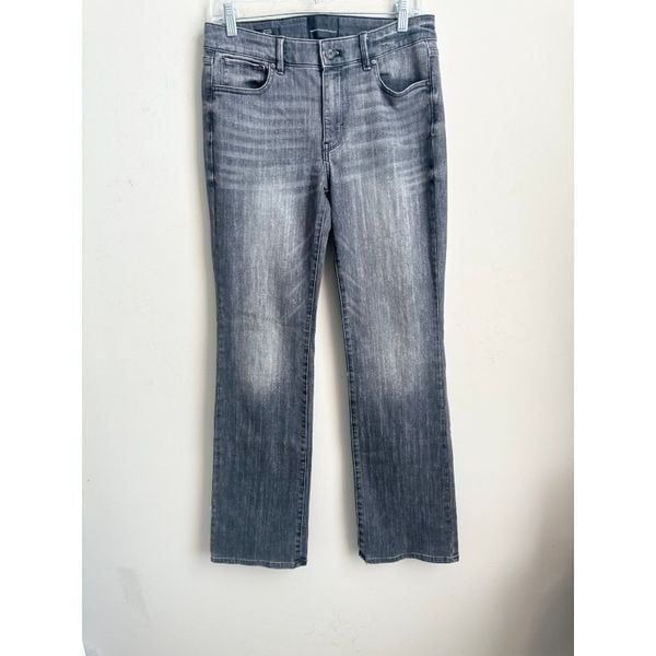 WHBM Black Mid Rise Boot Straight Leg Jeans 8