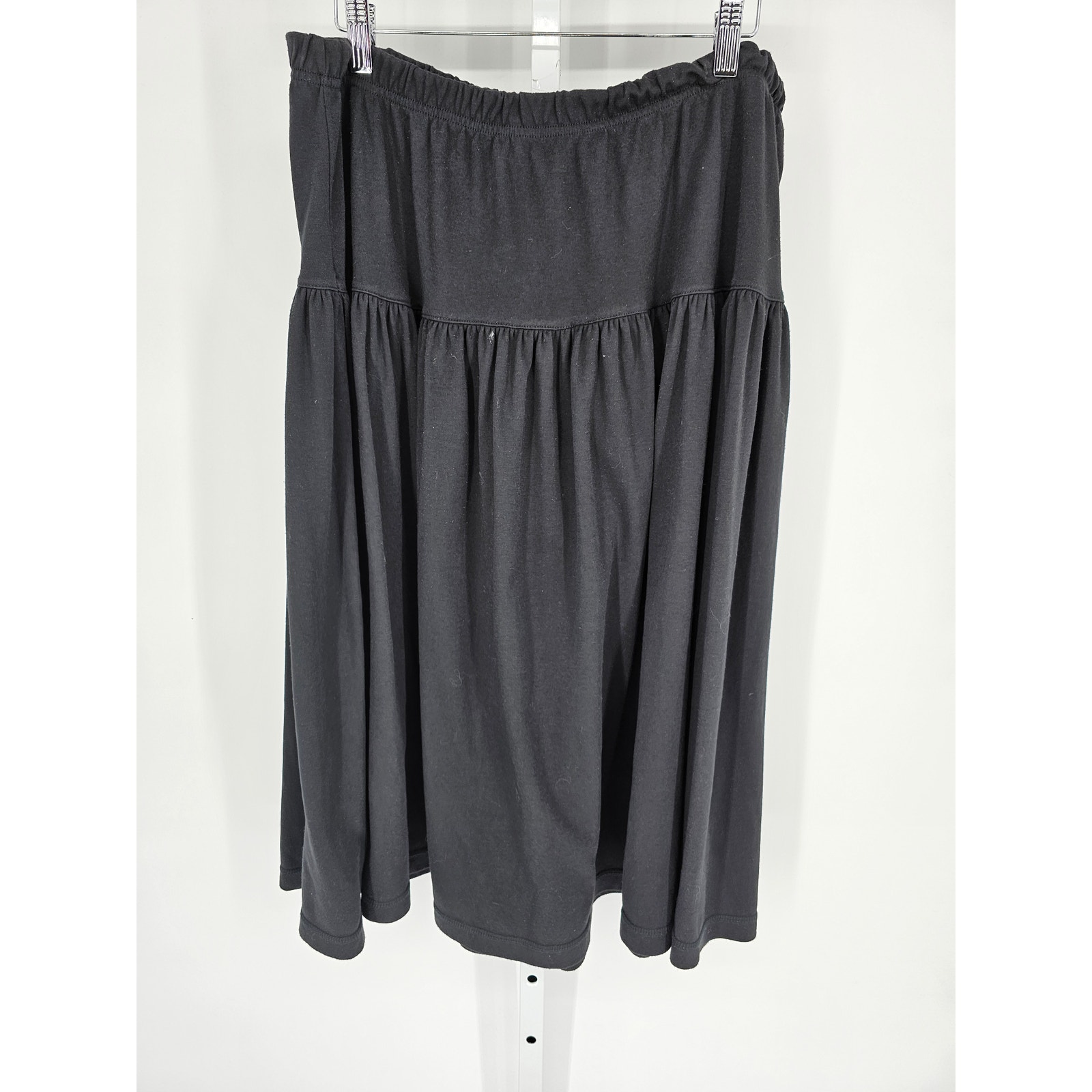 Robinson's Women's Black Ruffle Pull-On Midi Skirt Sz XL