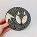 Handgemachte Keramik-Schlafwolf-Teller, handbemalter Wolf-Teller, Ringhalter-Tel