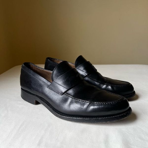 To Boot New York Adam Derrick Black Leather Penny Loafers Slip On Mens 11.5