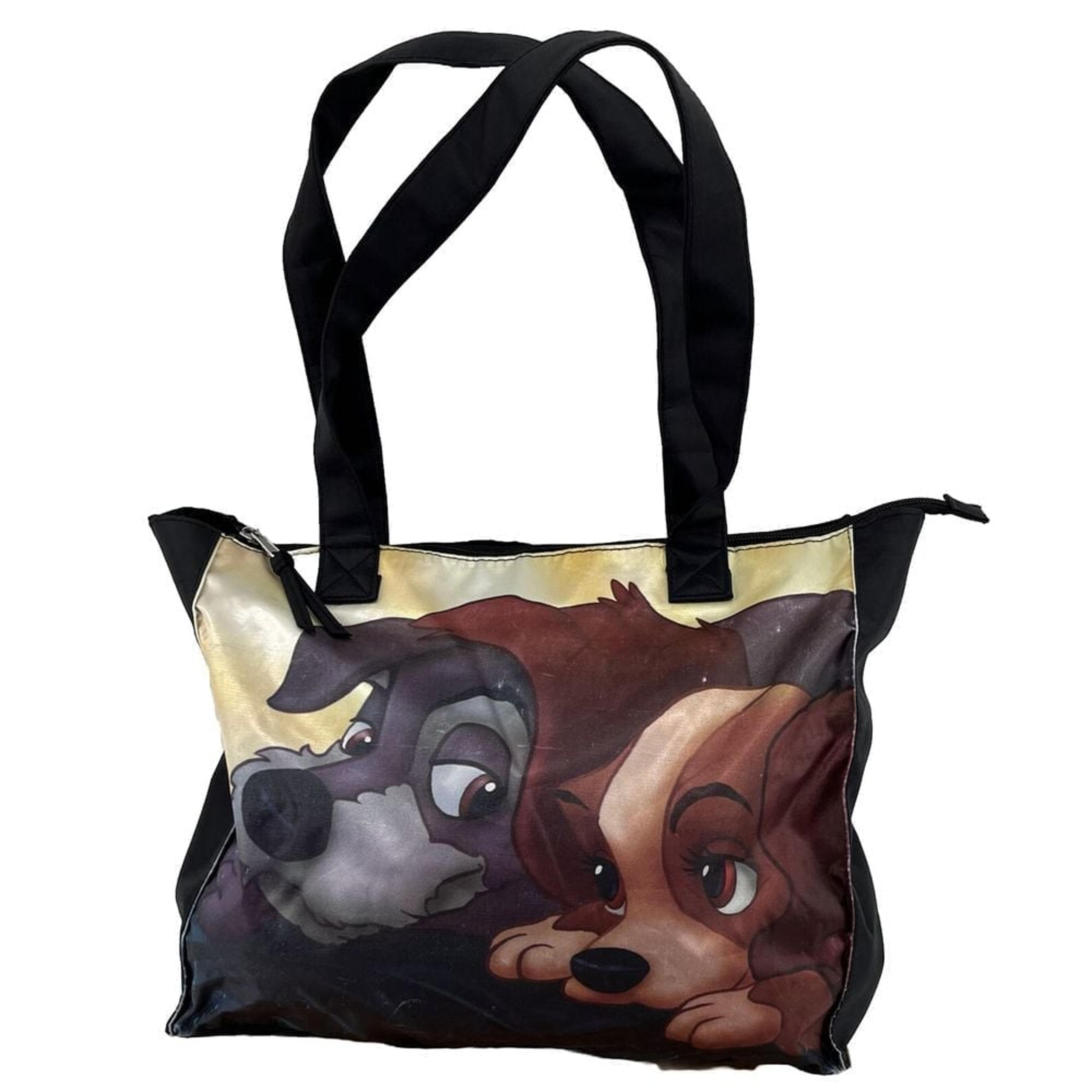 Disney Tote Bag Lady & The Tramp Tote Bag Vinyl 13"x11"x4" Disney Purse Vintage