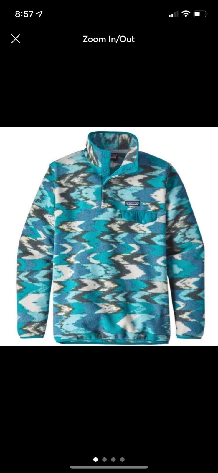 Patagonia womens trout wave tribal synchilla blue white