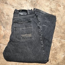 Vtg SOUTHPOLE Jeans Mens Black Dark Wash Y2K Baggy Skater Streetwear 38x30