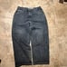 Vtg SOUTHPOLE Jeans Mens Black Dark Wash Y2K Baggy Skater Streetwear 38x30