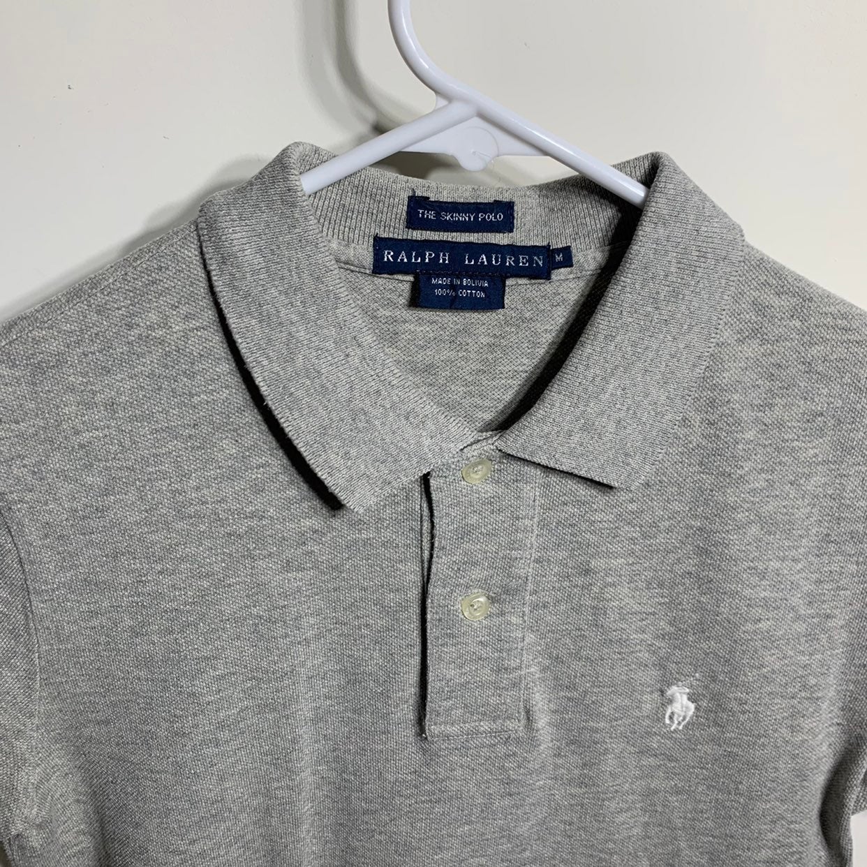 Ralph Lauren The Skinny Polo Shirt, Gray, M