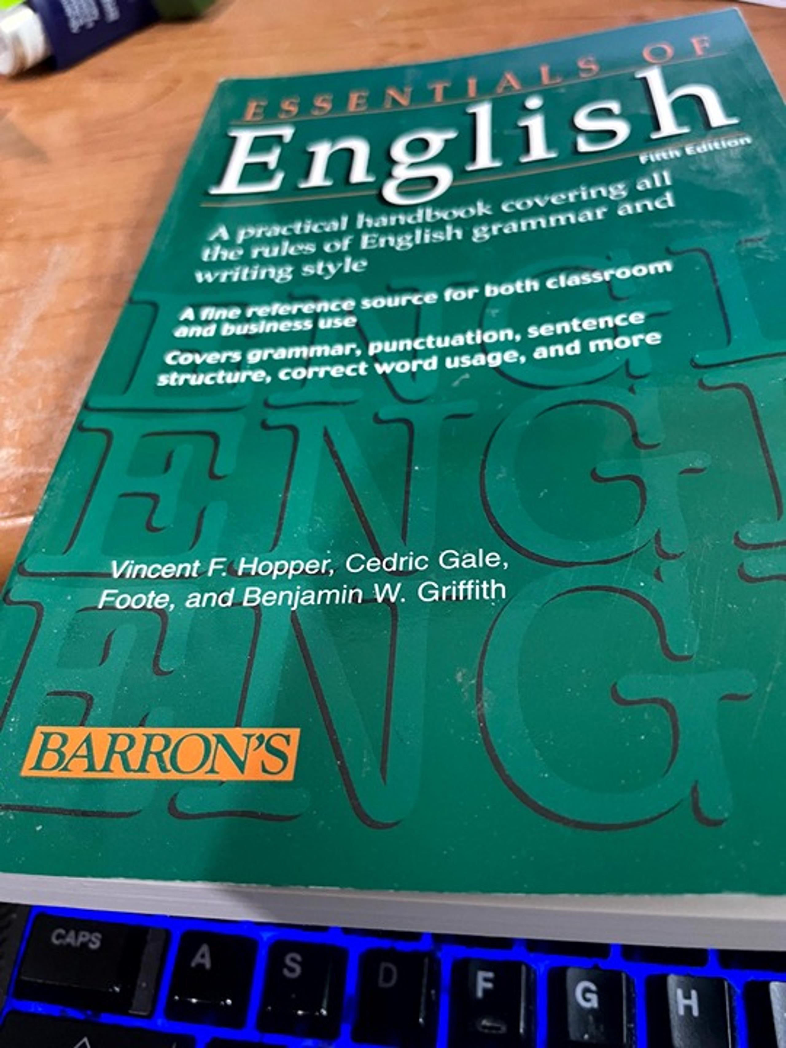 BARRON'S ESSENTIALS OF ENGLISH 5TH EDITION PAPERBACK MINT CONDITION
