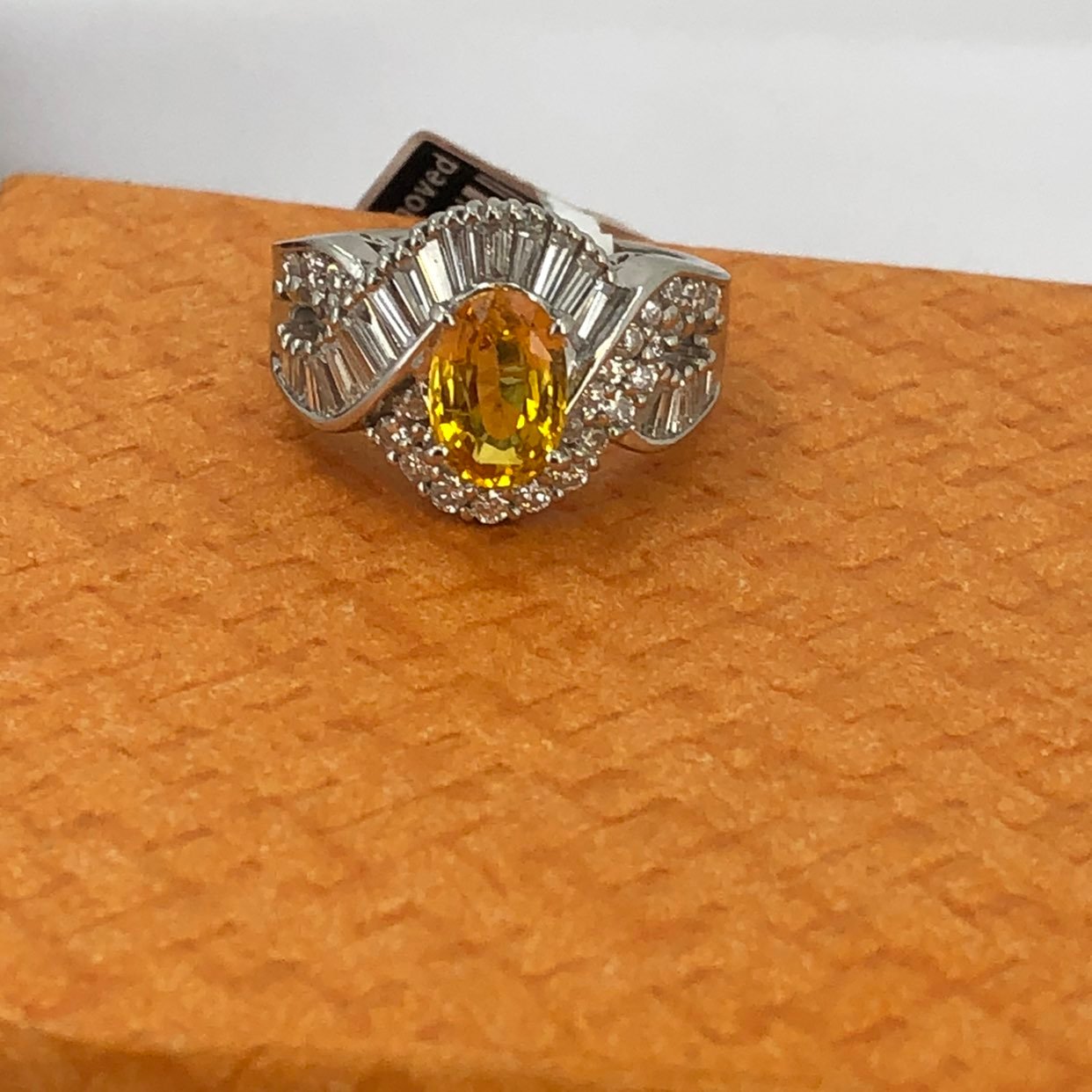Platinum sapphire & diamond ring size 5.5
