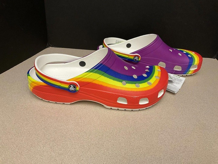 New! Mens Crocs Classic Rainbow Price Dye Clogs. Size 13. Awesome Clogs!!!