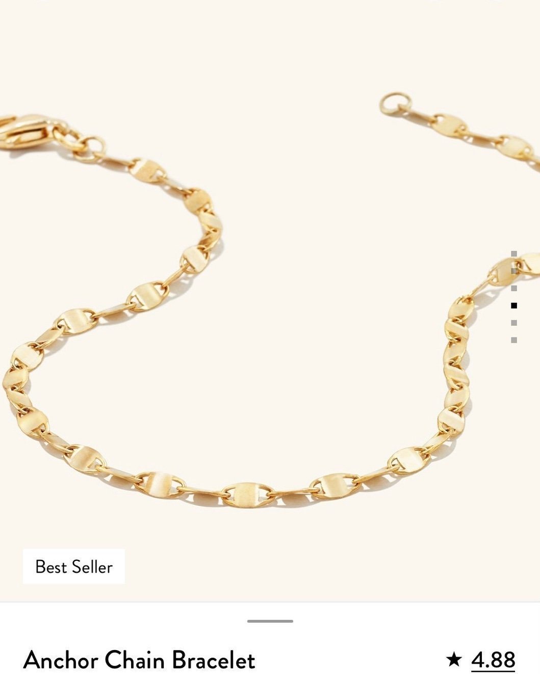 【MEJURI】アンカーチェーンブレスレット【14k Gold】 Mejuri 14K Solid Gold Anchor Chain Bracelet Brand-NEW Bracelets