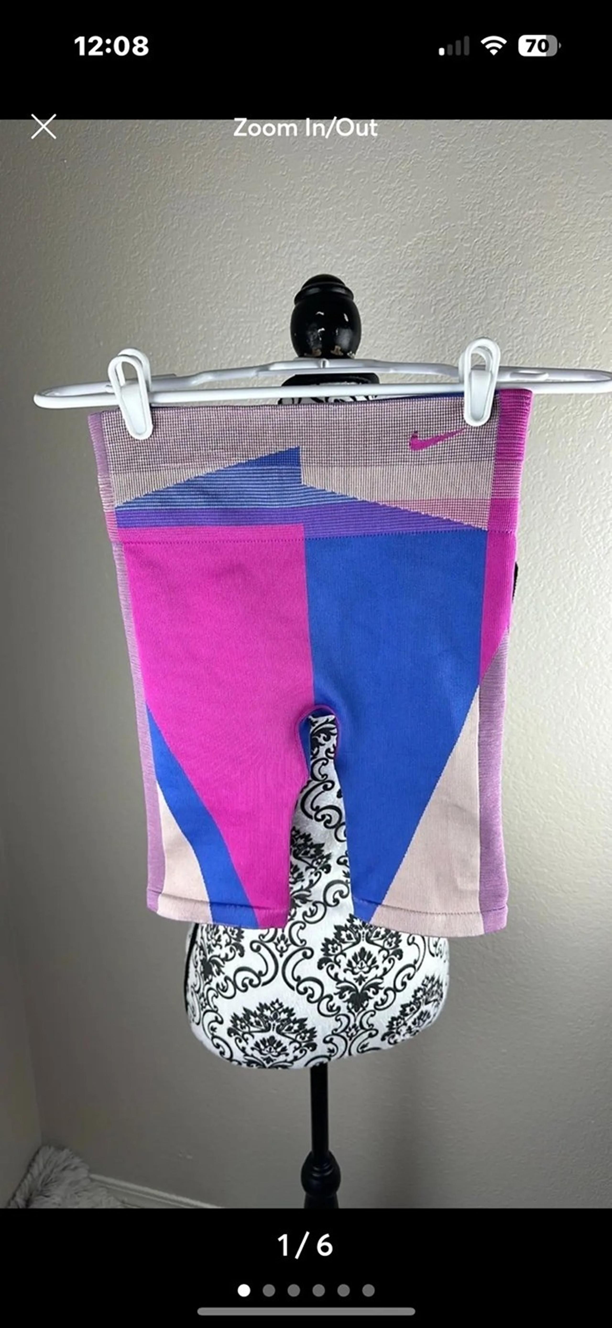 NIKE DRI FIT Color Block Cotton Candy High Rise Active Shorts M