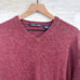 Northern Isles Marled V Neck Sweater Red Vintage Cotton Australia Mens Large