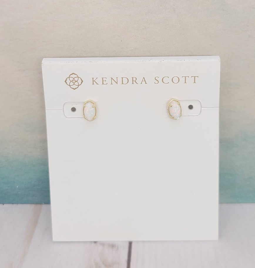 Kendra Scott Emilie Stud Earrings White Opal