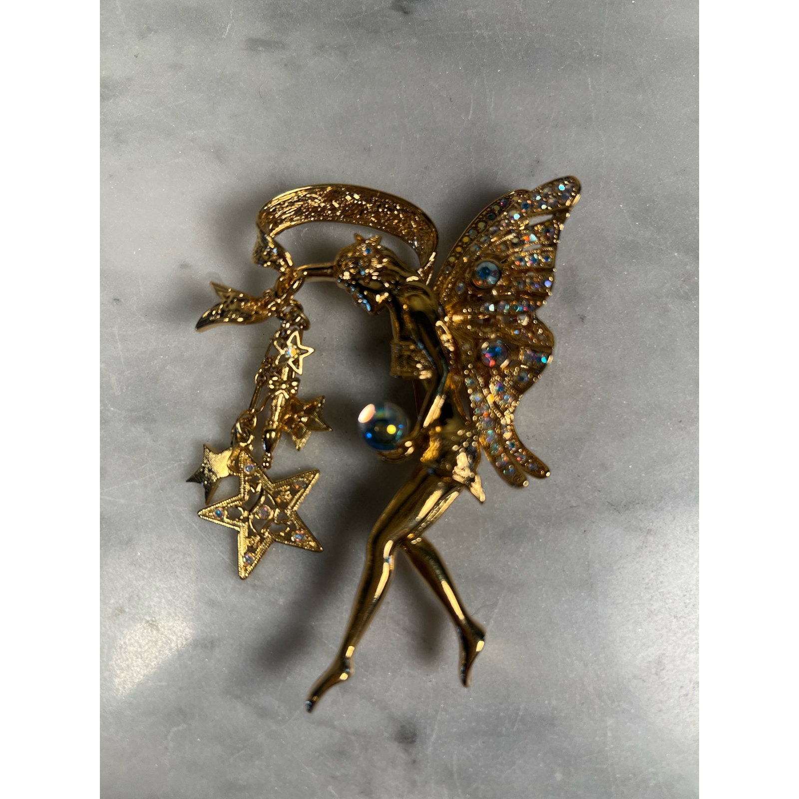 Vintage Signed Kirk’s Folly Vintage Fairy Brooch Rare with Box