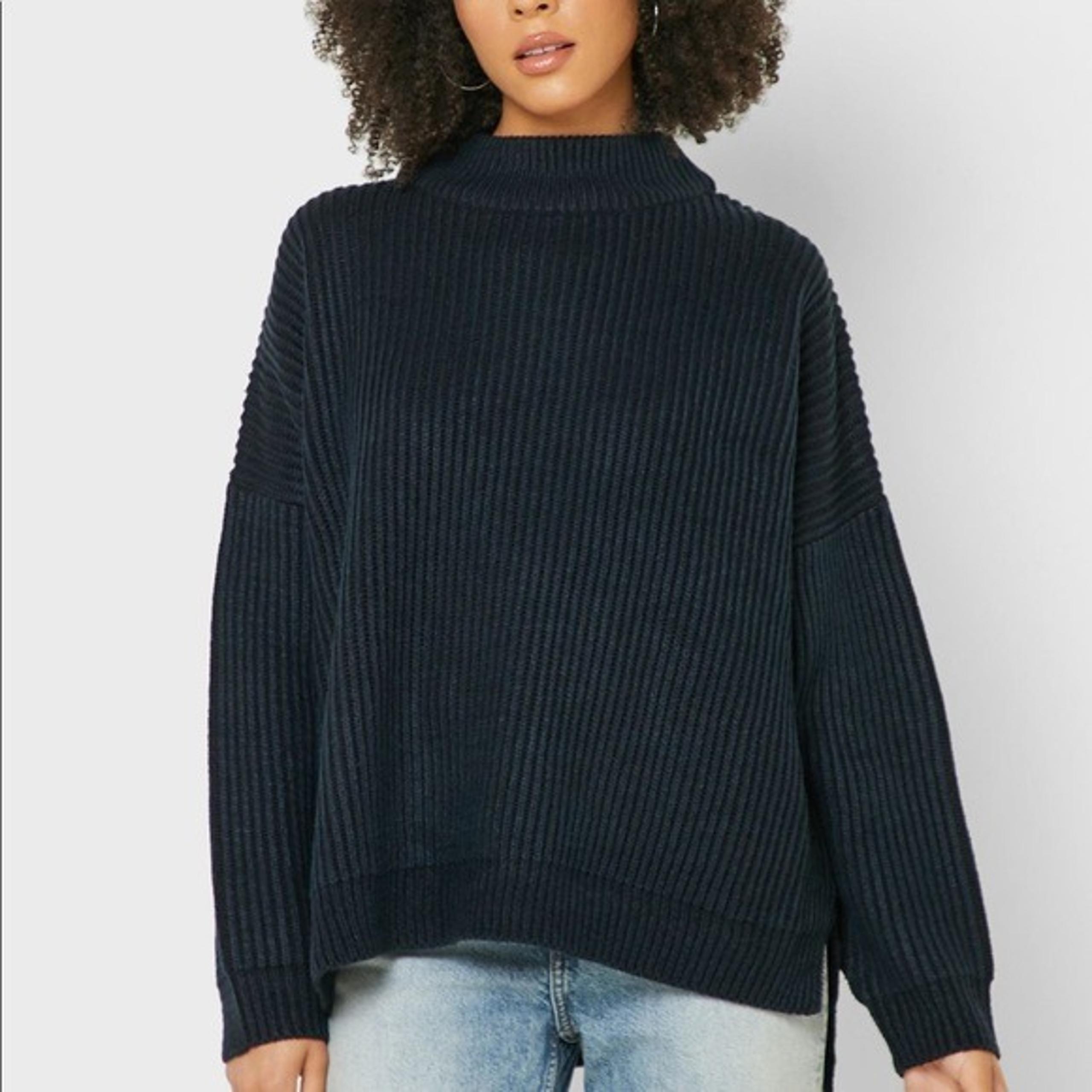 NWT Topshop funnel neck ribbed sweater