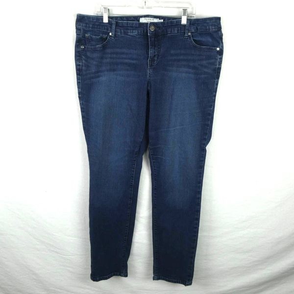 Torrid Plus Size Medium Wash Skinny Tapered Denim Jeans Blue Size 18T Tall