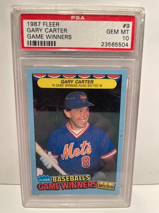 1987 Fleer Game Winners GARY CARTER Mets PSA 10 Population 6