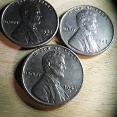 1943 P,D,S steel wheat cents , GEMS