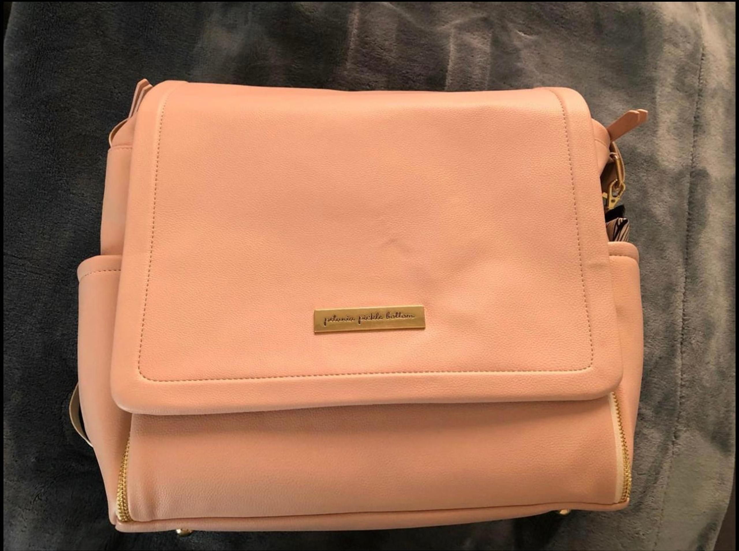 Petunia Pickle Bottom Blush Leatherette Boxy Backpack