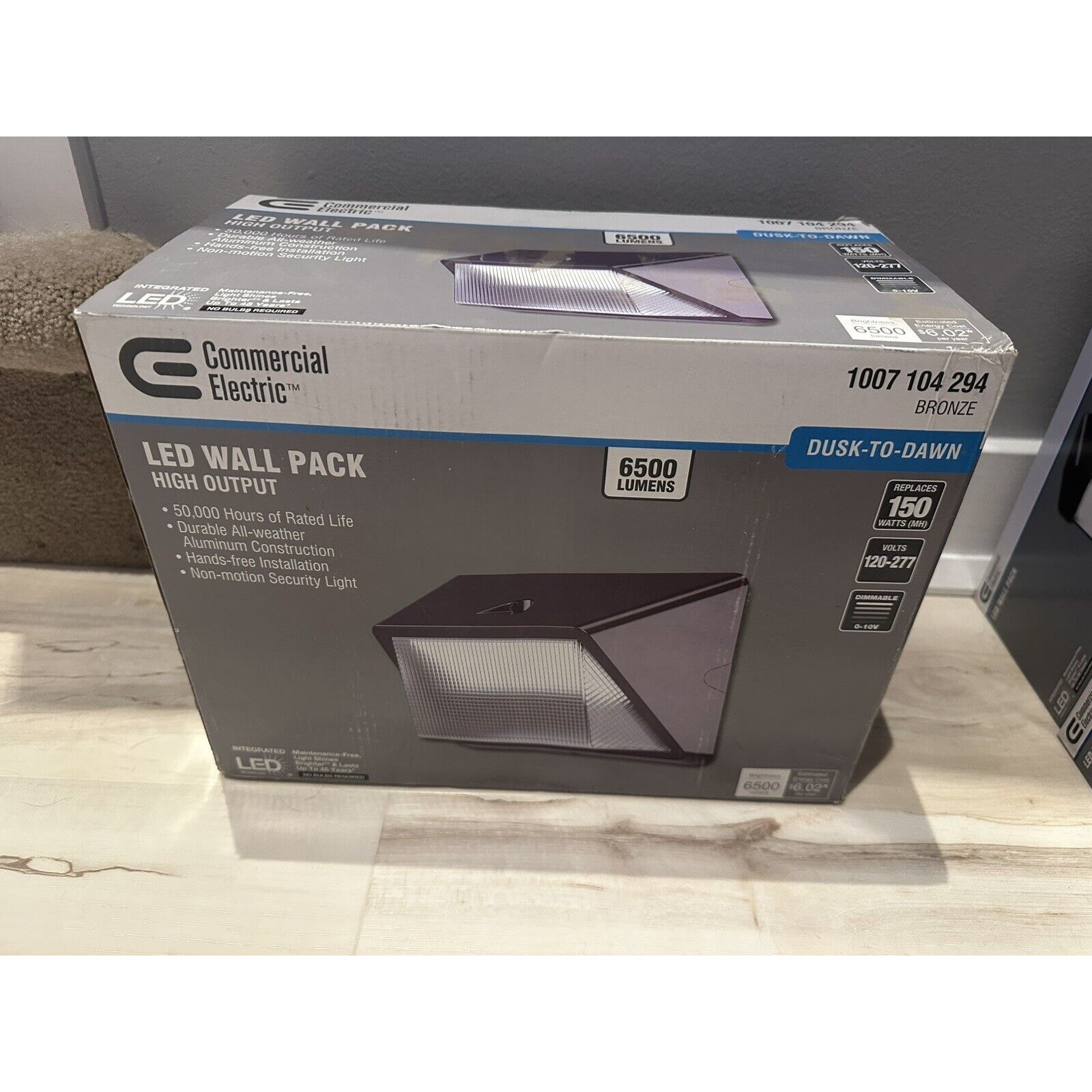 Commercial Electric 175W Equivalent Integrated LED Bronze Dusk to Dawn Commercia