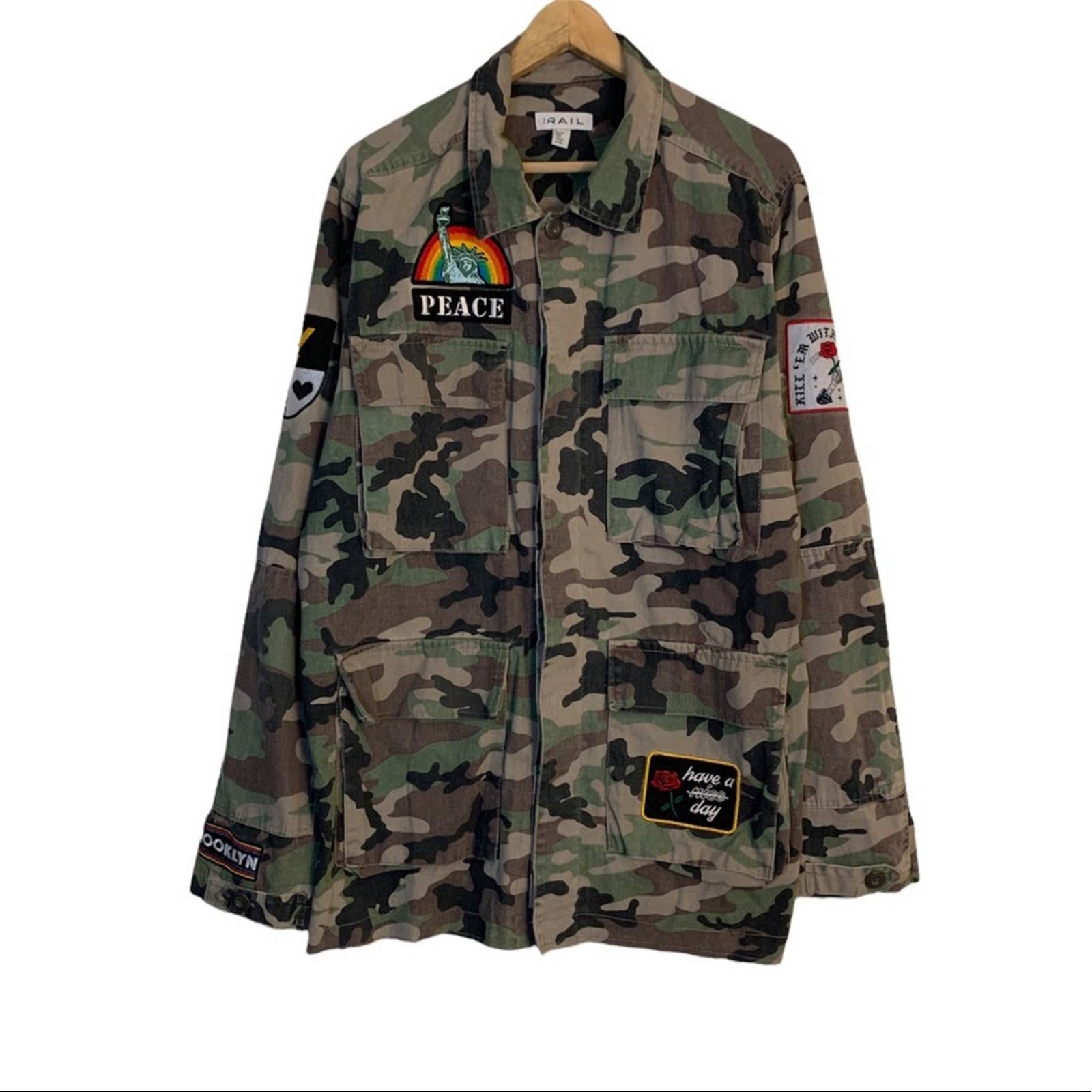 The Rail Camo Military Patch Jacket
