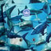NWT Peter Millar Tropical Trepidation Swim Trunks Lined Shark All Over Print XL