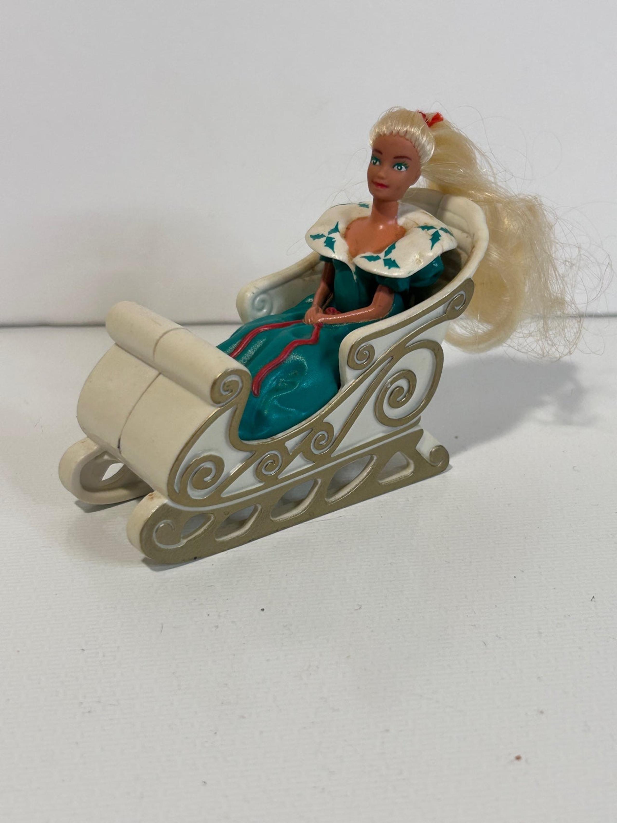 McDonald’s 1990’s Holiday Barbie In Sleigh Toy