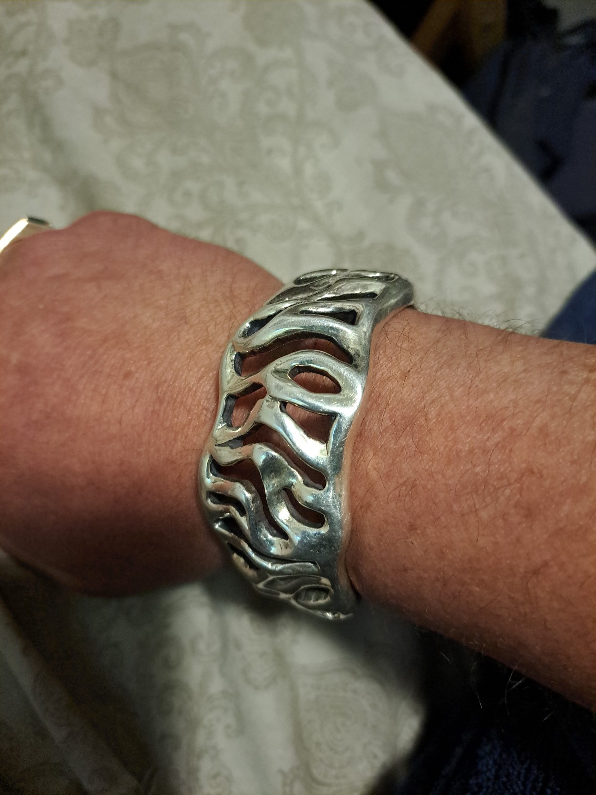 Sterling silver river cuff