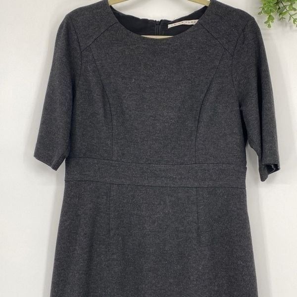 Trina Turk Grey Stretch Knit A-Line Above Knee Dress size Large